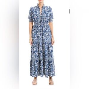 Floral Blue Maxi Dress